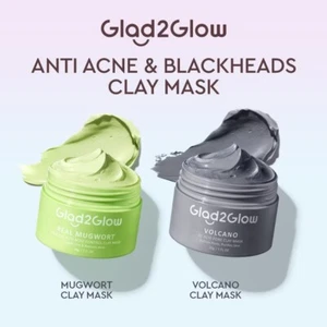 Glad2Glow Volcano Clay Mask Masker Wajah Face Cleansing Anti Pores & Acne - Picture 1 of 9