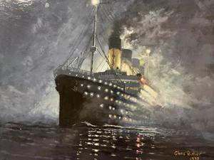 Titanic Emerging  By Chris Butler Official Queen Mary Artist Original Art - Picture 1 of 3
