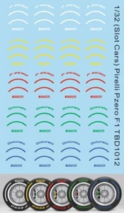 1/32 Decals Slot Car Tire Pneumatici per Formula one Decal TBD1012 - Imagen 1 de 1