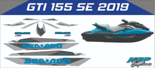 SEADOO GTI 155 SE 2019 Graphics / Decal / Sticker Kit BLUE & GREY