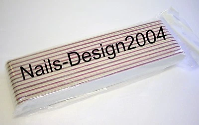 WORLD OF NAILS-DESIGN LTD. Profi Set ✅10 x gerade Nagel Feilen weiß✅240/240 Körnung rosa Kern ✅Fachhändler