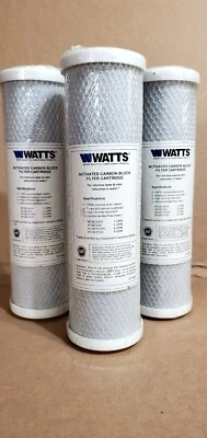 WATTS Water Filter  Chloramine Carbon  5 Micron (WCB10-CHLORA) 9.75"x2.75" - Image 1 of 2
