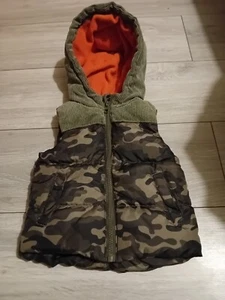 Boys Army Dinosaur Sleavless Coat Size 12 To 18 Months - Picture 1 of 5