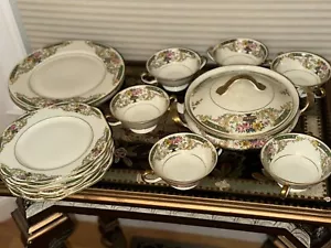 Vintage 16 Stück VICTORIA Tschechoslowakei Floral Goldbesatz China - Bild 1 von 15