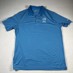 Nike Golf Dri Fit Polo Shirt Cadillac Championship Mens size XL Blue and White - Picture 1 of 8