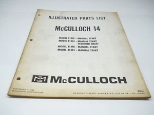 McCulloch Boat Motor 14 ilustrado lista de piezas manual #81447 1966 - Imagen 1 de 2