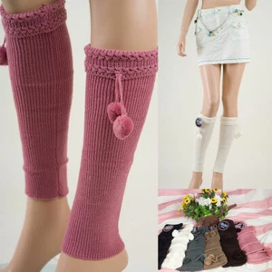 Women LEG WARMERS Winter Warm Knit Crochet Boot Socks L1002 - Picture 1 of 4
