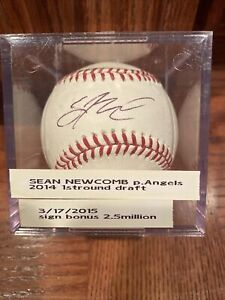 Sean Newcomb Autographed Baseball , Angels ,Atlanta Braves Chicago Cubs