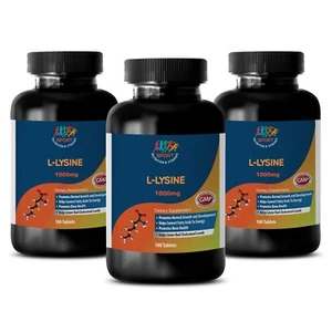 memory enhancer - L-LYSINE 1000mg (3 Bottles) - lysine blood pressure - Picture 1 of 9