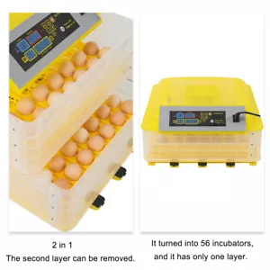 112-Egg Practical Fully Automatic Poultry Incubator Yellow & Transparent AC 110V - Picture 1 of 24