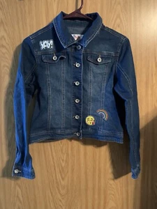 New Girls Justice Jean Jacket (with decals) Size 12/14 Blue (Orig $36) - Picture 1 of 4