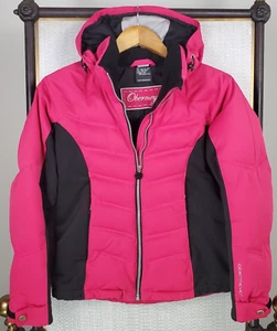 OBERMEYER Girls Juniors Size Large Down Insulated Winter Ski Jacket Hood Pink - Picture 1 of 14