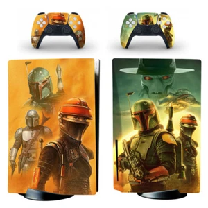 PS5 Disc Digital Console Skin Wrap Decals Star Wars Boba Fennec Cad Bane Mando - Picture 1 of 4