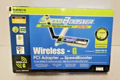 Linksys Wireless-G PCI Adapter with SpeedBooster WMP54GS - Image 1 of 4
