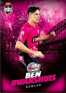 2017 2018 SYDNEY SIXERS BBL Cricket Card BEN DWARSHUIS - Picture 1 of 2