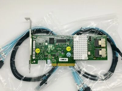 Fujitsu 9211-8i 6G HBA LSI FW:P20 IT Mode ZFS FreeNAS unRAID+2* SFF-8087 SATA - Image 1 of 4