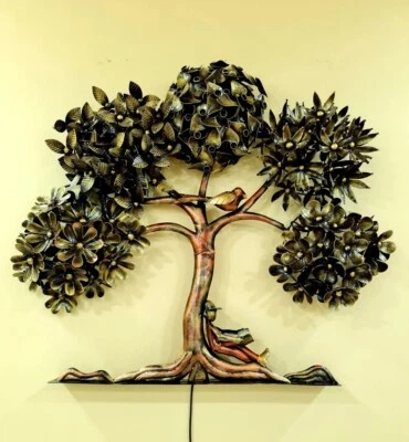 Árvore de 5 caules montada na parede decoração de parede interior de casa pendurada escultura de luz led - Imagem 1 de 3