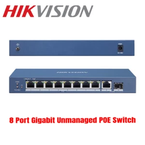 Hikvision DS-3E0510P-E 8 Port Gigabit Unmanaged POE Switch 802.3af Plug And Play - Picture 1 of 8
