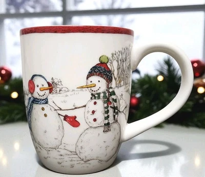 WILLIAMS-SONOMA Williams Sonoma Snowman Mug 14 OZ NEW Earthenware Christmas Holiday