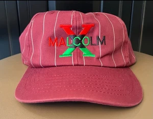 Vintage 90s Malcolm X Embroidered X Two Tone Snapback Hat OSFA Red/Black - Picture 1 of 1