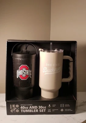 Juego de vasos Ohio State Buckeyes 40 oz y 30 oz.  Vasos OSU Brutus Sloopy Foto 1 de 4