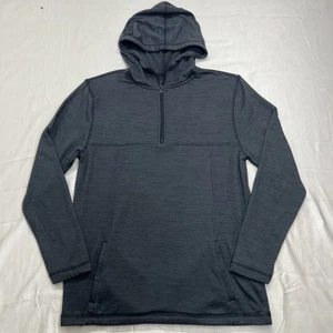 BKE 1/4 Zip Hoodie Herren Large grau Performance Stoff Waffel leicht Sportler - Bild 1 von 8