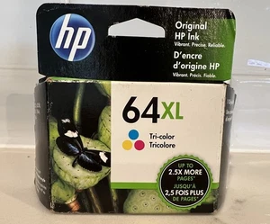 Oryginalny trójkolorowy wysokowydajny wkład atramentowy HP 64XL N9J91AN OEM 08/2021 zapieczętowany - Zdjęcie 1 z 1