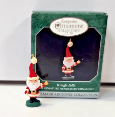 MINIATURA LEMBRANÇA HALLMARK 1998 KRINGLE BELLS MINI ORNAMENTO DE ASSOCIAÇÃO QXC4486 - Imagem 1 de 4
