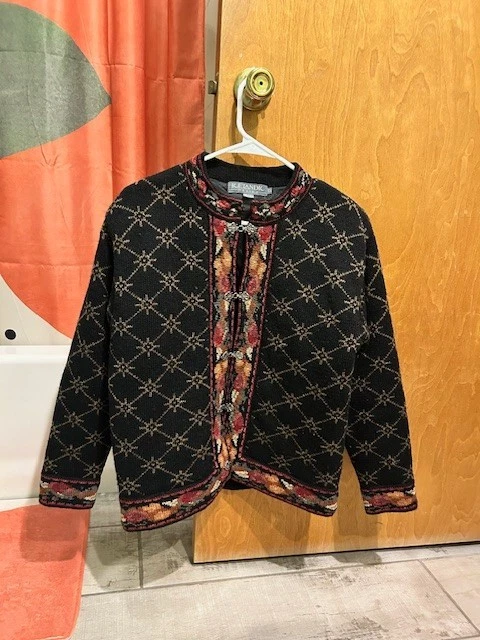 Icelandic Design Wool Cardigan Sweater Jacket Size Small Blue Nordic Knit Coat S - Image 1 of 4