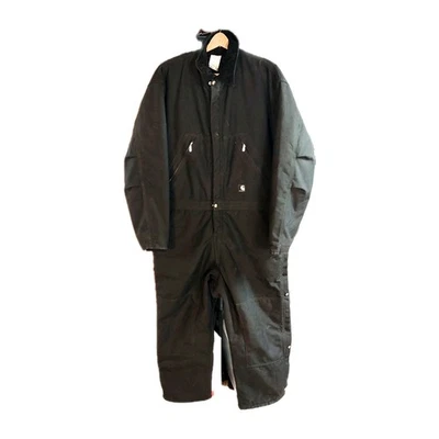 Carhartt X06 Mens 46 Short Black Yukon Arctic Quilt Lined Duck Coveralls - Image 1 of 4