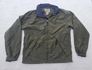 LL Bean Jacket Mens Medium Green Nylon Windbreaker Packable Outdoor Hiking Coat - Picture 1 of 12