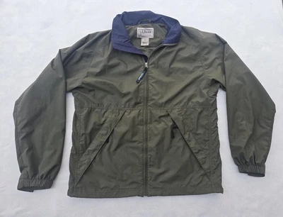 LL Bean Jacket Mens Medium Green Nylon Windbreaker Packable Outdoor Hiking Coat - Image 1 of 4