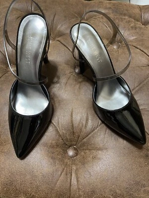 Tacones Nine West Foez con correa transparente negra Pump talla 5 1/2 M Foto 1 de 4