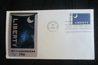 USA - "HISTORICAL FLAGS ~ FORT MOULTRIE FLAG 1776" Sarzin Metal FDC 1968 ! - Image 1 of 4