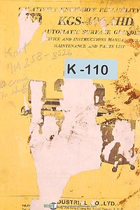 Kent KGS 406 AHD, smerigliatrice per superfici, manuale di manutenzione e ricambi 1997 - Foto 1 di 2