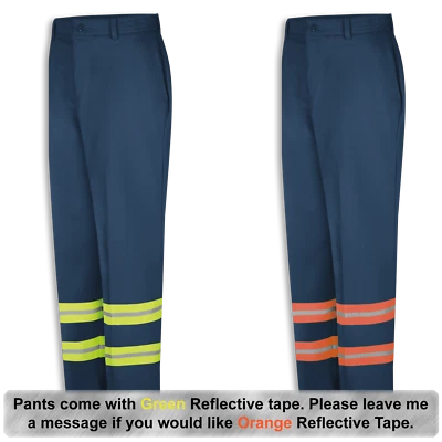 New 100% Cotton Red Kap Reflective Pants Hi Vis Safety Towing Work Uniform - Image 1 of 4