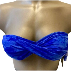 Oakley Women's Cloud Blue Prism Break Twisted Bandeau Bikini Top M - Picture 1 of 2