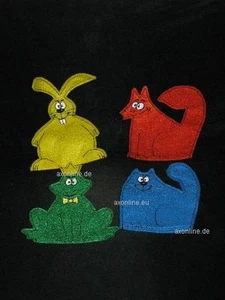 +# A006189_01 Goebel Archiv Muster 4 Eierwärmer Hase, Frosch, Fuchs und Katze - Picture 1 of 1