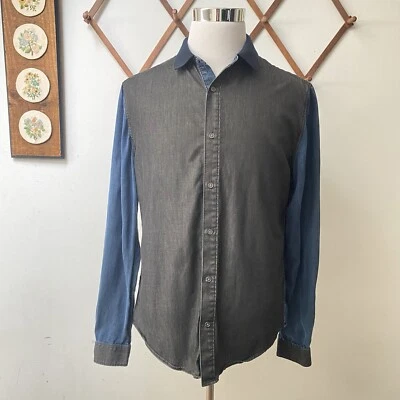 Elie Tahari Mens Two Tone Contrast Button Up Shirt Medium - Image 1 of 4