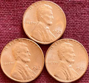 Centavos conmemorativos Lincoln Memorial 1962-P sin circular sin circular - lote de tres - Imagen 1 de 2