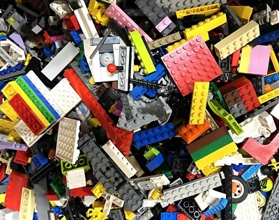 Fantastic 3 Pound lb Lego Lot / 20 Base Plates / 4 New Wheels / 2 Mini figure !! - Image 1 of 4