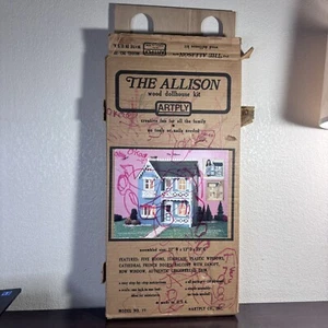 VTG 1983 THE ALLISON Wood Dollhouse Kit No 77 By Artply Wooden Build NewOpen Box - Picture 1 of 11