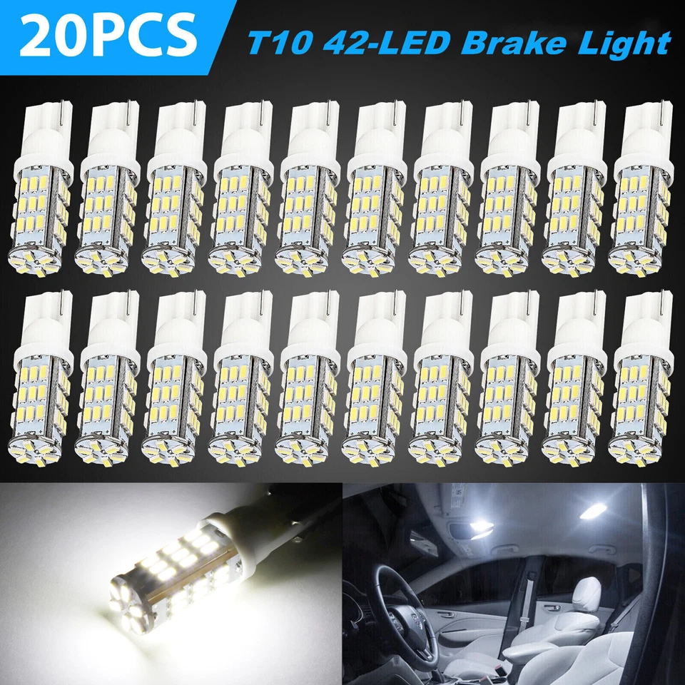 20x T10/921/194 RV Trailer 42smd 12v Backup Reverse LED Lights Bulbs Super White