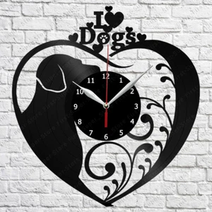 Dog Lover Vinyl Record Wall Clock Art Decor Original Gift 12'' 30cm 2256 - Picture 1 of 12
