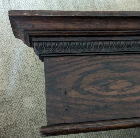 WOW Antique DOOR PEDIMENT Oak Header VICTORIAN Style Crown MoldingTrim Millwork Cover