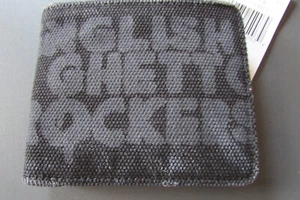 Juicy Couture Man Kubrick Bifold Wallet Canvas Leather Black Gray New Vintage - Picture 1 of 16