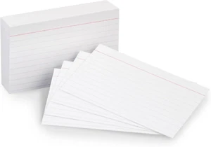 Heavy Weight Ruled Lined Index Cards, White, 3X5 Inch Card, 100-Count - Picture 1 of 12