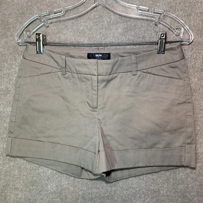 Mossimo Shorts 4 30 Low Rise Cuffed Stretch Tan Flat Front Short Skater Punk - Image 1 of 4