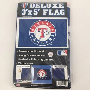Texas Rangers 3x5 ft Deluxe Flag MLB New Man Cave Tailgate Garage - Picture 1 of 6
