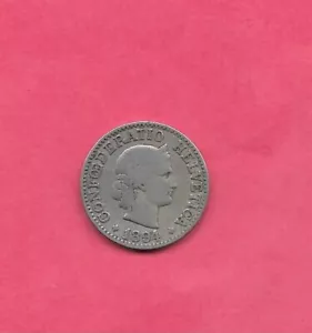 SCHWEIZ SCHWEIZER KM27 1894 B FEINE ZIRKULIERTE ALTE 10 RAPPEN MÜNZE - Bild 1 von 1